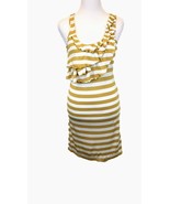 INC Womens Cover Up Yellow Gold Striped Ruffle Sleeveless Stretch Swim M... - $278.56 MXN