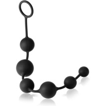 Butt Plug With Silicone Anal Bead Anal Sex Toys With Safe Pull Ring In Black - £22.64 GBP