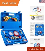 5FT AC Gauge Set for R134a/R12 with Shock-Resistant Design for Accurate ... - $74.99