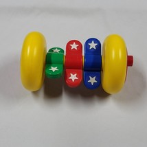 Johnson &amp; Johnson Baby Spinning Rolling Plastic Star Rattle Toy Vintage Primary - £31.60 GBP