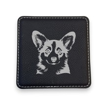 Coaster - Corgi - SET OF 2 - Leather or Stitched Cork (Black/Silver) - $16.65