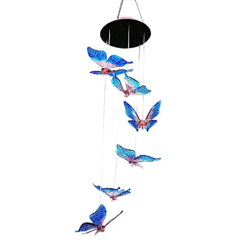 69hc outdoor solar led wind chime light colorful for butterfly color changing chandel thumb200
