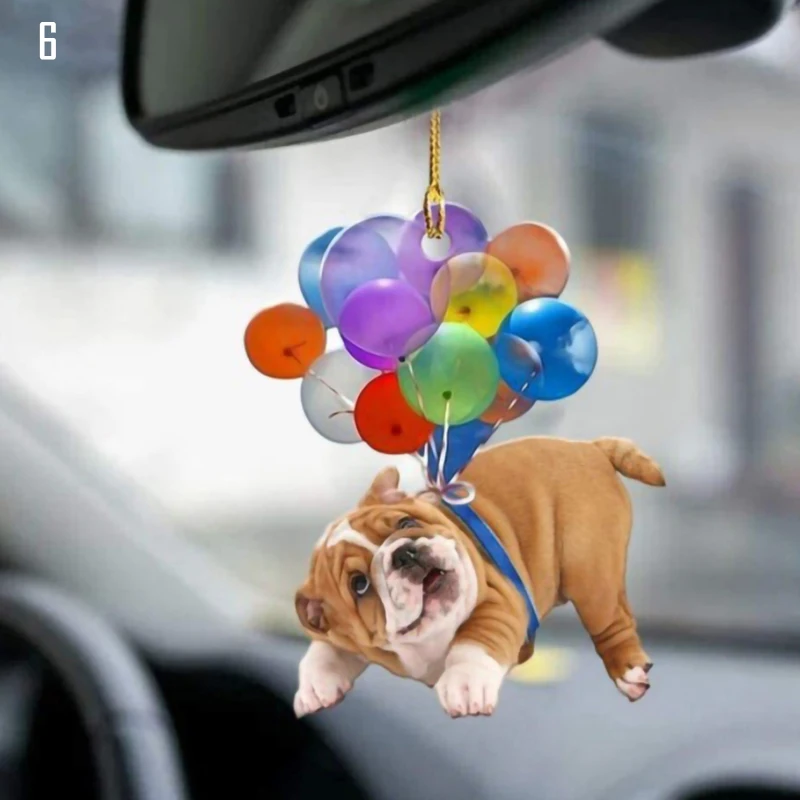 Play Plane Car Hanging Pendant Cute Cat Dog Hanging Ornament with Colorful Ballo - £23.60 GBP