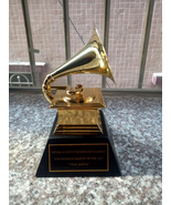 Gramophone Metal 1:1 Grammy Awards NARAS Large Music Trophy Statue Gold ... - £281.29 GBP