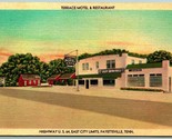 Terrace Motel and Restaurant Fayetteville Tennessee TN Linen Postcard J2 - $3.91