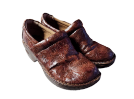 BOC Born Concept Shoes Womens 8 Peggy Slip On Tooled Clogs C45789 Brown ... - $279.00 MXN