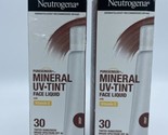 2 Neutrogena Purescreen Mineral UV Tint Face Liquid Sunscreen DEEP Exp. ... - $8.79