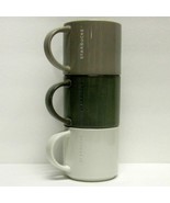 STARBUCKS COFFEE COMPANY LOT (3) 14 oz 2013 ETCHED STACKABLE COFFEE CUPS - £32.59 GBP