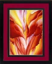 Red Canna Georgia O&#39;keeffe Flower Art Framed Poster - £51.95 GBP