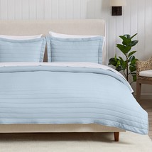 3-Piece Lightweight Blue Full / Queen Quilt Comforter with 2 Shams  - £40.59 GBP