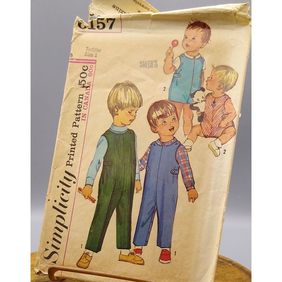 Primary image for Vintage Sewing PATTERN Simplicity 6157, Child Overalls 1965, Size 1 Size 2