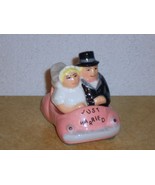 Clay Art C.A. Bride &amp; Groom Just Married Stacking Salt &amp; Pepper Shakers - £19.75 GBP