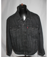 LEVI&#39;S Trucker Jacket Black Denim Size: XL Men PC9-72334-0584 - $1,795.33 MXN