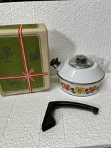 Vtg Mcm whistling tea kettle Austria email Floral New Open Box Primavera... - $108.89