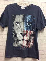 MGM Grand Las Vegas Mens Crew Neck Graphic Lion T-Shirt Short Sleeve Blue M - £7.13 GBP