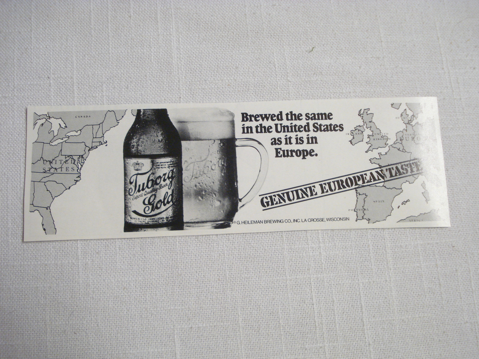 1981 Tuborg Beer Ad Brewed the Same in the United States as it is in Europe - $7.99