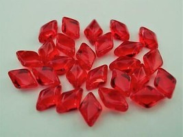 40 8 x 5 mm Czech Glass Gemduo Beads: Siam/Ruby - £2.00 GBP