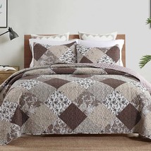3-Piece Queen Quilt Set, Lightweight Soft Warm Full Size Quilt Bedspread Coverle - £58.45 GBP