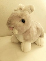 Kellytoy Easter Bunny Rabbit Gray White Plush Soft Stuffed Animal 11&quot; Pink Nose - £15.52 GBP