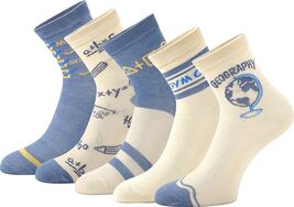 Glamorstar Women&#39;s Cotton Crew Socks 5 Pairs Blue Earth Size US One - $360.35 MXN