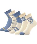 Glamorstar Women&#39;s Cotton Crew Socks 5 Pairs Blue Earth Size US One - €16,81 EUR