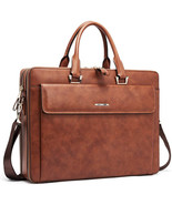 Cluci Women Leather Briefcases Slim Large Business 15.6 Inch Laptop Vint... - £312.70 GBP