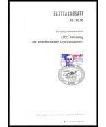 1976 GERMANY FDC Souvenir Card - 200 Anniv USA Declaration Independence,... - £2.31 GBP