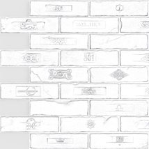 Dundee Deco White Faux Bricks PVC 3D Wall Panel, 2.9 ft X 2.1 ft (90cm X 64cm),  - £14.07 GBP+