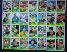 1985 Topps Oakland Athletics A&#39;s Team Set of 32 Baseball Cards No Henderson - £3.90 GBP