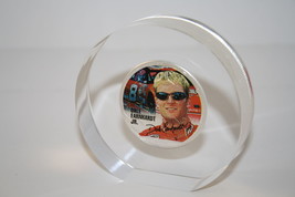 DALE EARNHARDT JR 2001 American Silver Eagle Colorized Coin Lucite Paperweight - £65.07 GBP