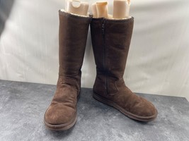 Ugg Australia Women&#39;s Shoes Brown 9 M Suede Sunset Tall Zipper Winter Snow Boots - £37.06 GBP