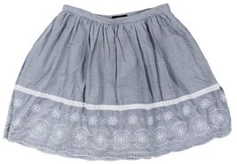 Tommy Hilfiger Women&#39;s Knee Length Skirt Embroidered Paisley White/ Blue Size 8 - £10.43 GBP