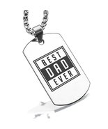 Stainless Steel Best Dad Ever Dog Tag Pendant - £8.01 GBP
