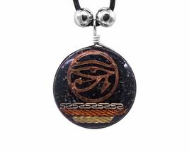 Mia Jewel Shop Copper Eye of Horus Charm Tribal Metal Pattern Round Crushed Chip - £12.50 GBP