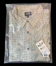 Billabong Sundays Jacquard Tau Button Shirt Blue Grey Large New Surf SS - $24.00