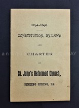1898 antique ST JOHN REFORMED CHURCH sinking spring pa CONSITUTION marie... - $123.70