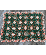 Vintage Crochet Orange Green Knit Quilt Couch Lap Throw Bed Blanket Afgh... - £36.60 GBP