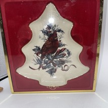 Lenox Winter Greetings Cardinal Christmas Tree Candy Dish Plate Holly - £11.06 GBP