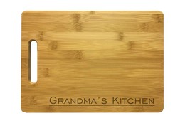 Grandma&#39;s Kitchen Engraved Cutting Board -Bamboo/Maple- Grandma Gift Mothers Day - £28.14 GBP+