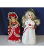 Peabody &amp; Wright Porcelain Doll Vtg Blond hair 8&quot; tall Holiday + 9&quot; Chri... - $20.00
