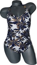NWT BADGLEY MISCHKA ruched swimsuit crystals $290 4 S XS tank maillot designer - £80.22 GBP
