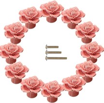 12pcs PINK Ceramic Vintage Floral Rose Cabinet Knobs USA SELLER Fast Shi... - £27.57 GBP