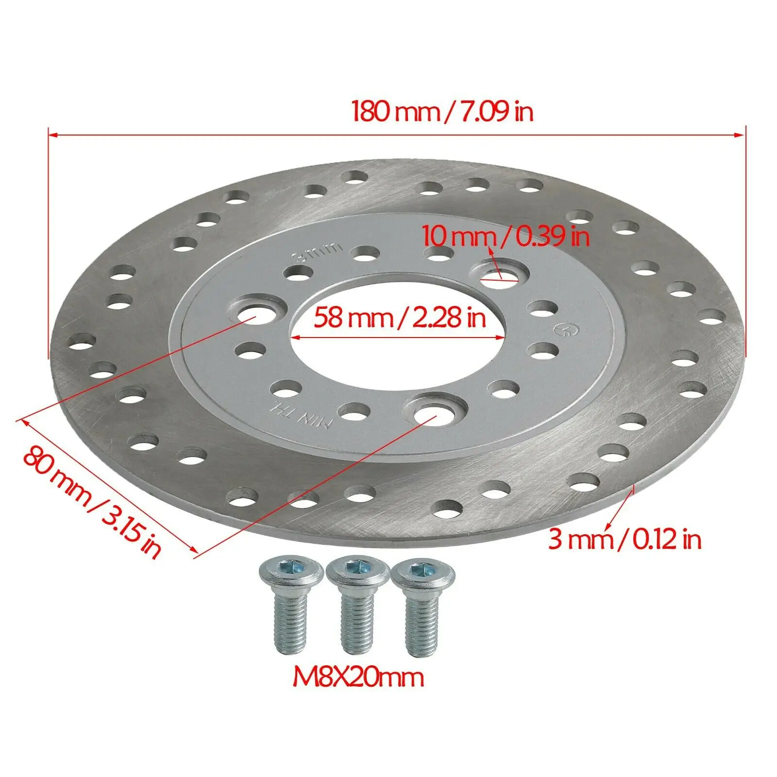 TDPRO 180mm Front Brake Disc Rotor Fit Electric Bike Scooter ATV Quad Go Kart Mo - $115.11