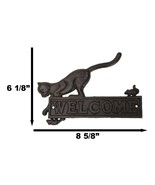 Cast Iron Whimsical Hungry Kitty Cat Chasing 2 Mice Wall Decor Welcome Sign - $20.99