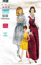 Vintage 1960's Misses' DRESS or JUMPER Pattern 7408-v Size 14 - $12.00