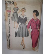 Vintage 60&#39;s Simplicity 3790 Adorable One Piece Dress and Jacket Size Ju... - £11.59 GBP