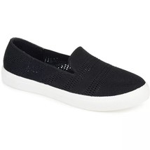 Journee Collection Women Slip On Loafers Meika Size US 7.5M Black Soft Knit - £20.57 GBP