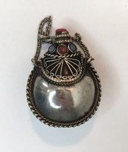 Vintage Tibetan Silver Tone Poison Perfume Snuff Bottle W/ Dauber Stopper - $30.00