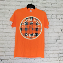 Daytona Beach Florida T Shirt Mens Small Orange Paradise Pineapple Graphic Crew - £14.08 GBP