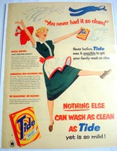 1953 Color Ad Tide Detergent You Never Had It So Clean! - $8.99